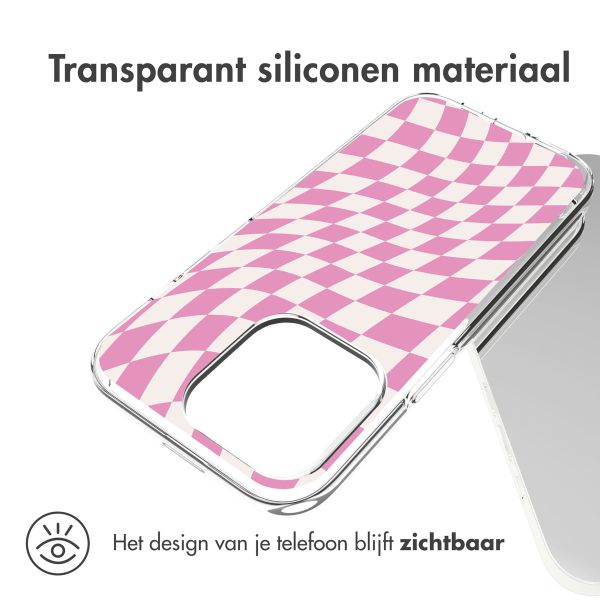 imoshion Design hoesje iPhone 14 Pro - Retro Pink Check