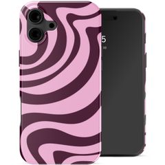 Selencia Vivid Backcover Apple iPhone 16 - Wavy Swirl Pink Plum