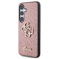 Guess 4G Metal Logo Glitter Backcover Samsung Galaxy S25 Plus - Roze