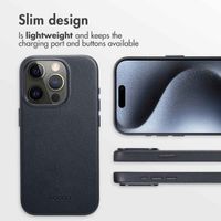 Accezz Leather Back Cover with MagSafe Apple iPhone 15 Pro - Onyx Black