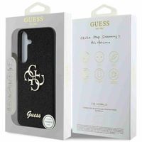 Guess 4G Metal Logo Glitter Backcover Samsung Galaxy S25 Plus - Zwart