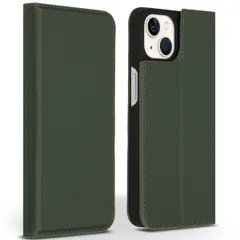 Accezz Premium Leather Slim Bookcase Apple iPhone 13 - Groen