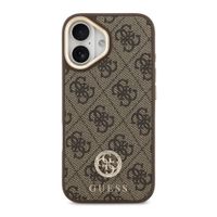 Guess Classic Strass Logo Leather Backcover met MagSafe Apple iPhone 17 - Bruin