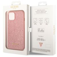 Guess Glitter Flakes Backcover Apple iPhone 14 - Roze