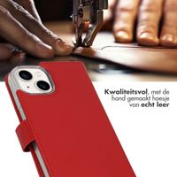 Selencia Echt Lederen Bookcase iPhone 14 - Rood