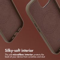Accezz Leather Back Cover with MagSafe Apple iPhone 15 - Coffee Brown