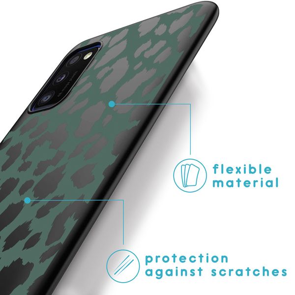 imoshion Design hoesje Samsung Galaxy A41 - Luipaard - Groen / Zwart