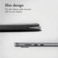 Accezz Leather laptop sleeve 15 inch - Black