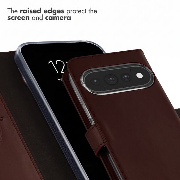 Selencia Genuine Leather Wallet Case Google Pixel 11 / 11 Pro - Dark Brown