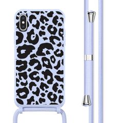 imoshion Siliconen design hoesje met koord Apple iPhone X / Xs - Animal Lila