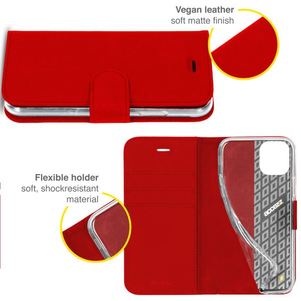 Accezz Wallet Softcase Bookcase iPhone 13 Pro - Rood