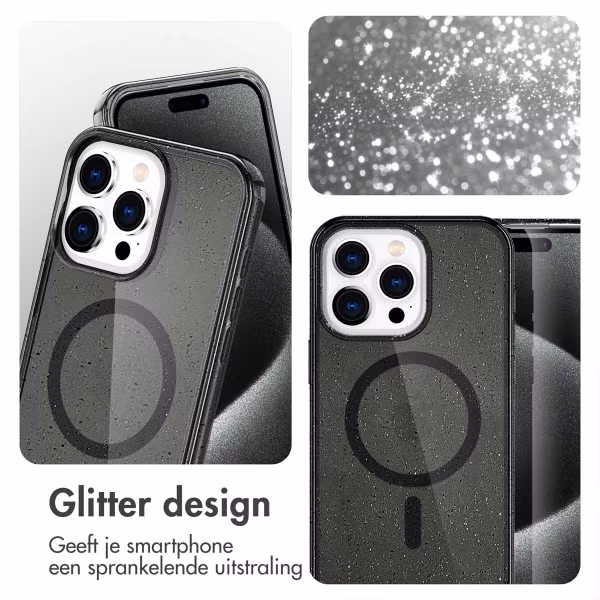 imoshion Sparkle Backcover met MagSafe Apple iPhone 15 Pro Max - Glitter Zwart