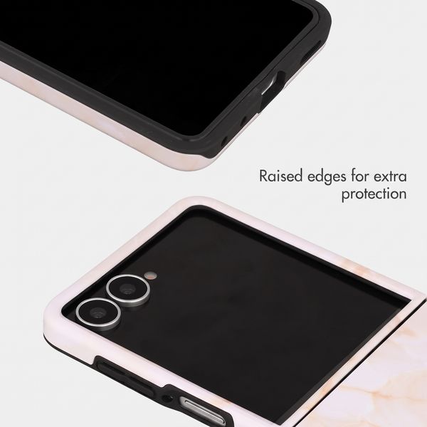 Selencia Vivid Back Cover with MagSafe Samsung Galaxy Z Flip 8 - Golden Beige Marble