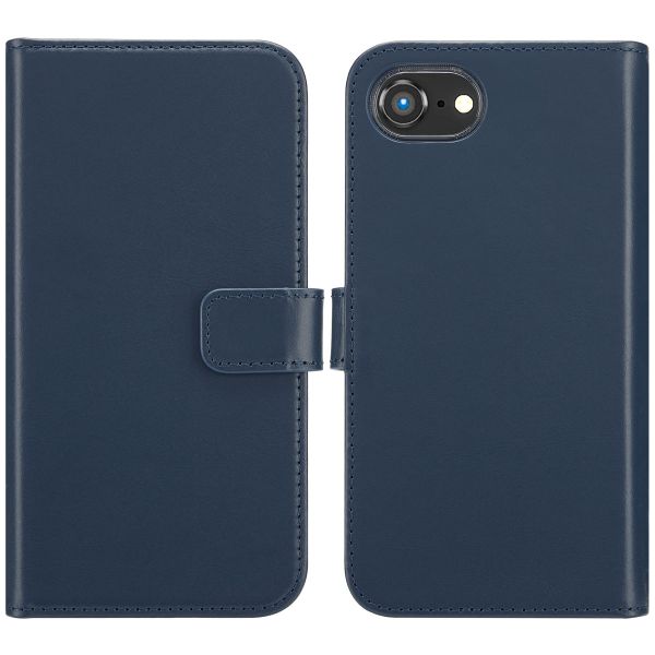 Selencia Echt Lederen Bookcase iPhone 16e - Blauw / Blue