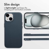 Accezz Leather Back Cover with MagSafe Apple iPhone 15 - Nightfall Blue