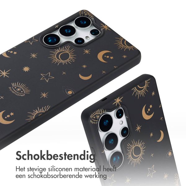 imoshion Siliconen design hoesje met koord Samsung Galaxy S25 Ultra - Sky black