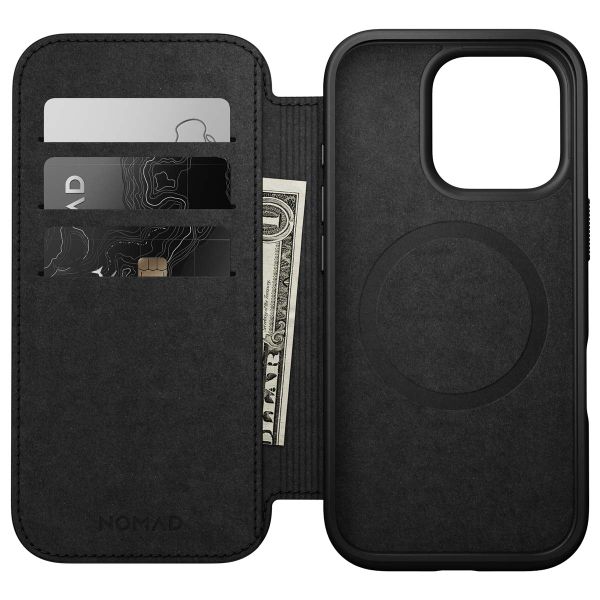 Nomad Modern Leather Folio Bookcase iPhone 16 Pro - Black