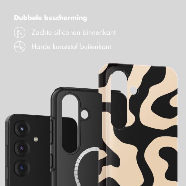Selencia Vivid Backcover met MagSafe Samsung Galaxy S25 - Art Wave Black