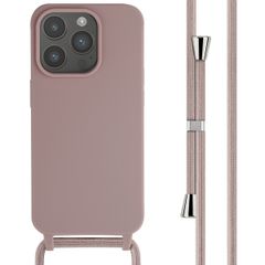 imoshion Siliconen hoesje met koord Apple iPhone 15 Pro - Sand Pink