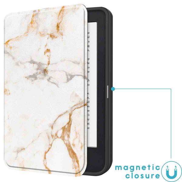 imoshion Design Slim Soft Case Sleepcover Kobo Clara 2E / Tolino Shine 4 - White Marble