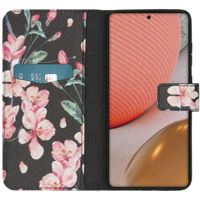 imoshion Design Softcase Bookcase Samsung Galaxy A72 - Blossom Watercolor Black