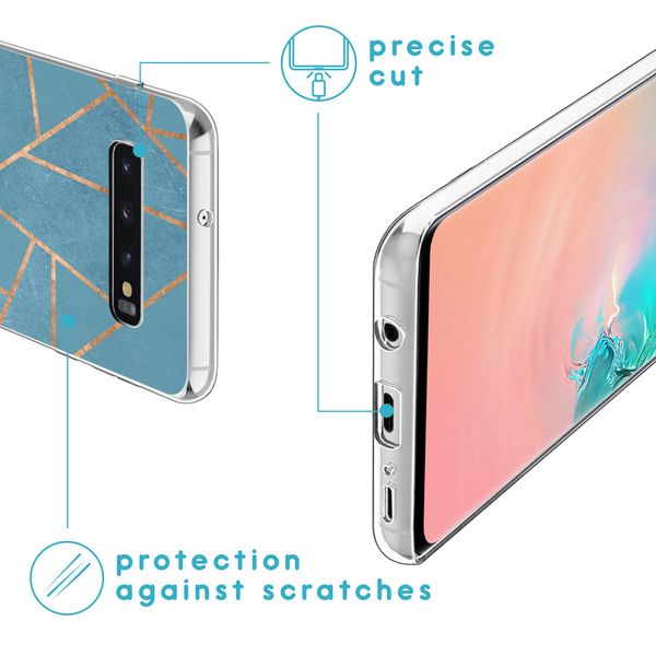 imoshion Design hoesje Samsung Galaxy S10 - Grafisch Koper / Blauw