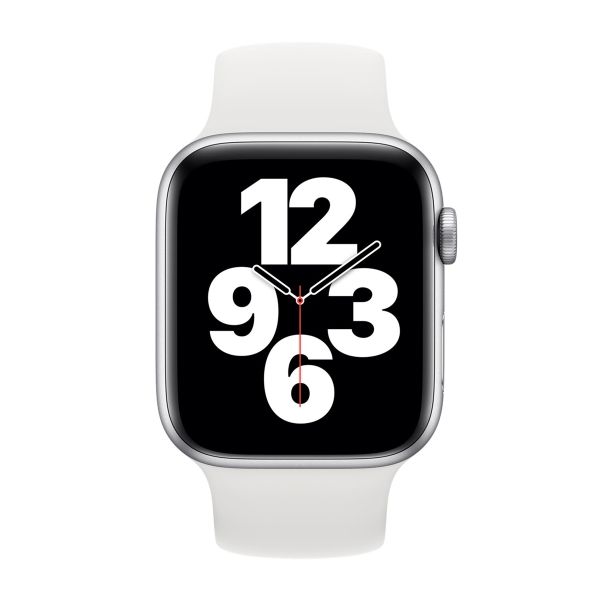 Apple Siliconen solobandje Apple Watch | 44/45/46/49 mm - Maat 6 - White