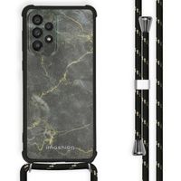 imoshion Design hoesje met koord Samsung Galaxy A33 - Black Marble