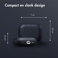 Accezz Echt Leren Case voor de Apple AirPods Pro 3 - Donkerblauw