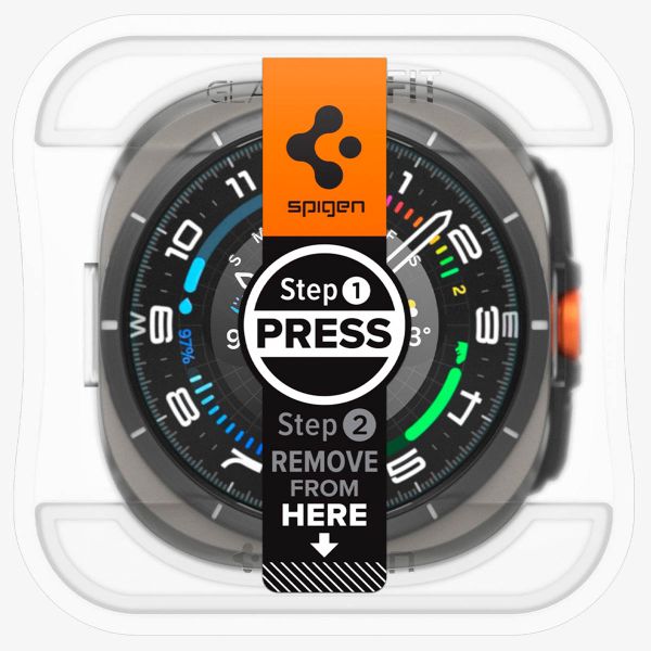 Spigen EZ FIT Glas.tR Screenprotector met applicator Samsung Galaxy Watch Ultra - Transparant