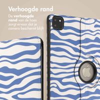 imoshion 360° Draaibare Design Bookcase Apple iPad Pro 13 (2025) M5 / (2024) M4 - White Blue Stripes
