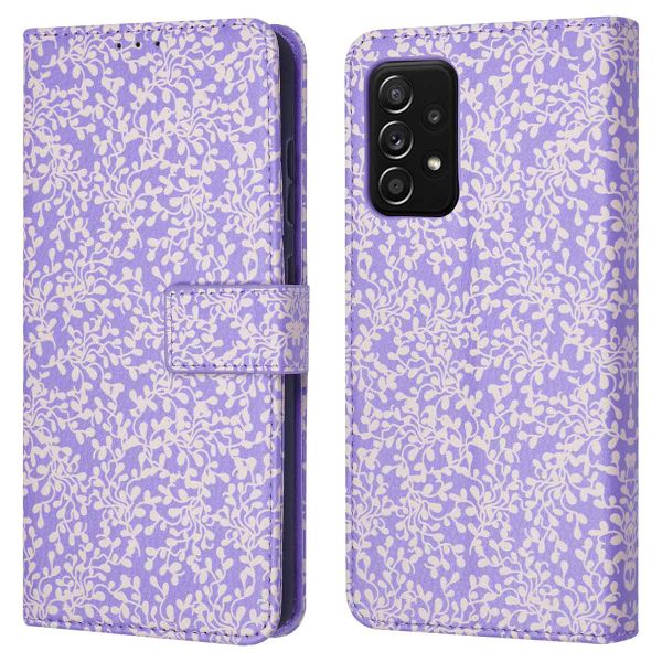 imoshion Design Bookcase Samsung Galaxy A52(s) (5G/4G) - Purple White Flowers