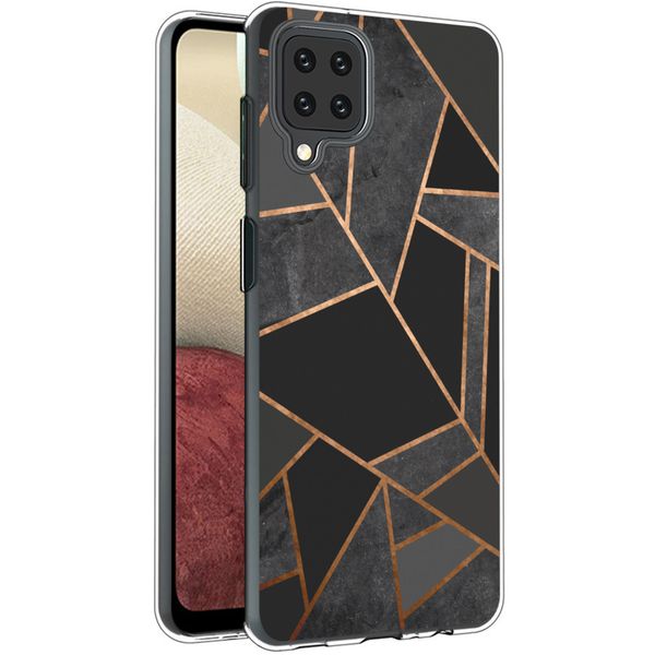 imoshion Design hoesje Samsung Galaxy A12 - Grafisch Koper / Zwart