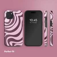 Selencia Vivid Back Cover with MagSafe Apple iPhone 15 - Wavy Swirl Pink Plum
