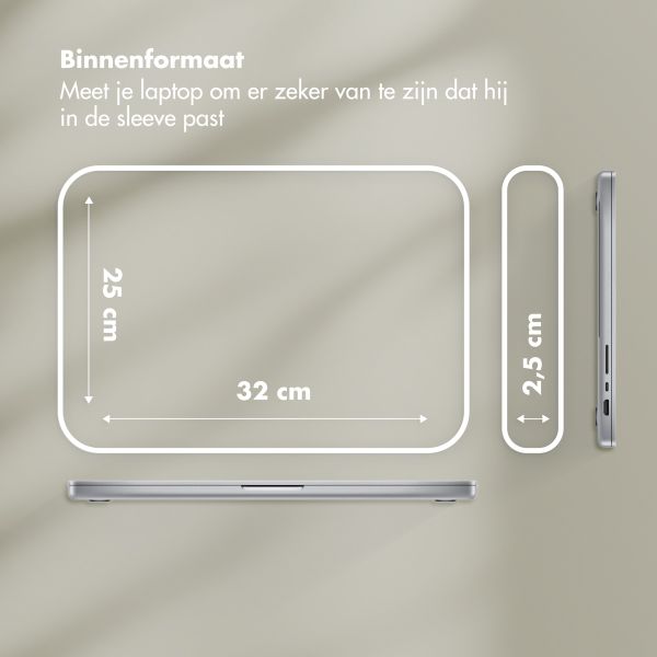 Selencia Teddy Laptop hoes 13-14 inch - Laptopsleeve - Sage Green