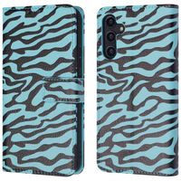 imoshion Design Bookcase Samsung Galaxy A14 (5G/4G) - Black Blue Stripes