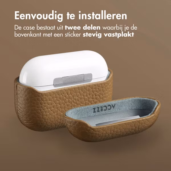 Accezz Echt Leren Case Apple AirPods Pro - Taupe