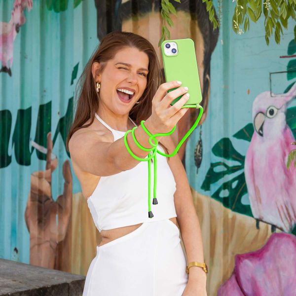imoshion Silicone Case with Strap Apple iPhone 12 (Pro) - Fluor Groen