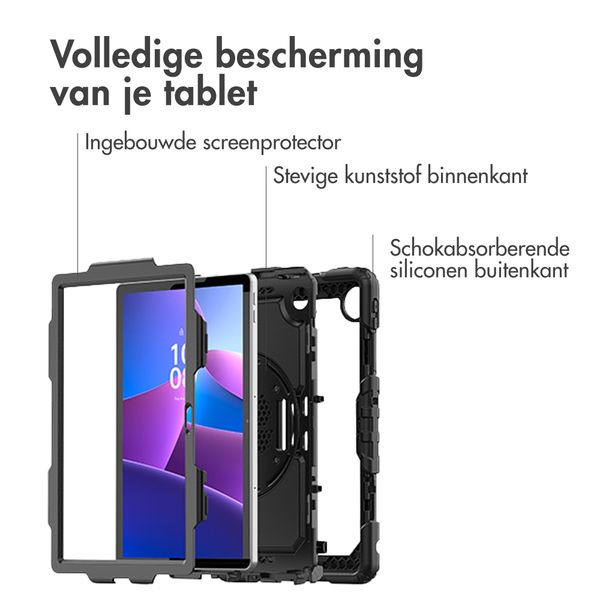 Accezz Rugged Backcover met schouderstrap Lenovo Tab (2025) - Zwart