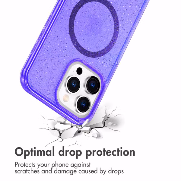 imoshion Sparkle Backcover met MagSafe Apple iPhone 15 Pro - Glitter Paars