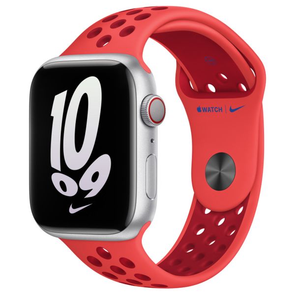 Apple Nike Sport Band voor Apple Watch Series 1 t/m 10 / SE / Ultra (2) (44/45/46/49 mm) - Bright Crimson / Gym Red