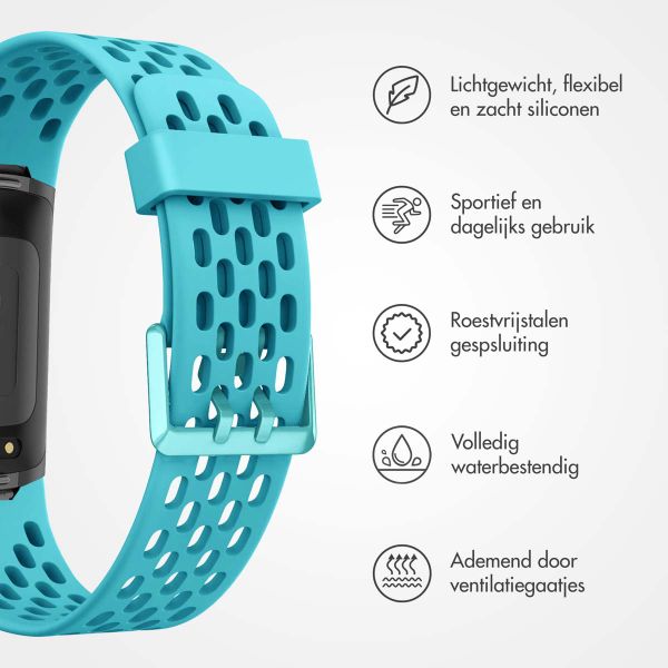 imoshion Siliconen sport bandje met gaatjes Fitbit Charge 5 / Charge 6 - Turquoise