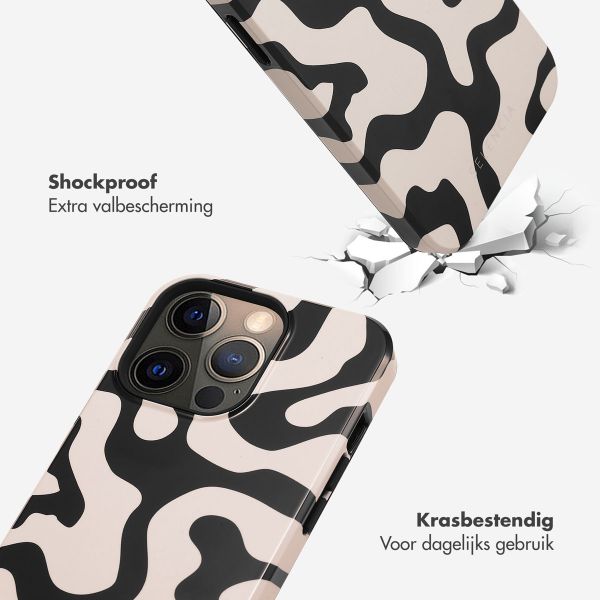 Selencia Vivid Tough Backcover iPhone 13 Pro - Art Wave Black