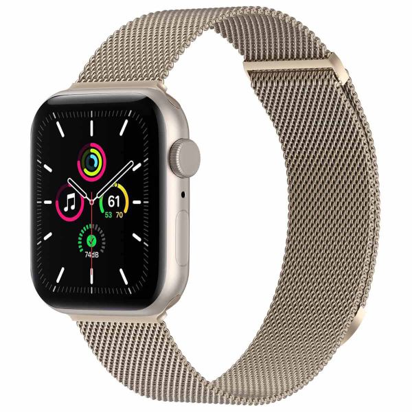 Milanees magnetisch bandje voor de Apple Watch Series 1 9 SE 38 40 41 mm Series 10 42 mm Maat S Sterrenlicht