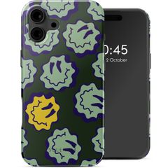 Selencia Vivid Case with MagSafe Apple iPhone 16 - Wavy Smiley Green