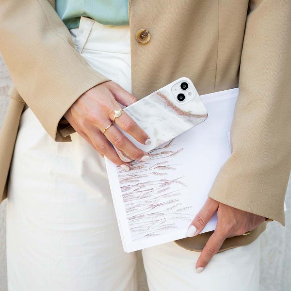 Selencia Aurora Fashion Backcover Apple iPhone 15 Pro Max - Powder White Marble