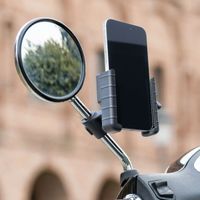 Lampa Smart Scooter Grip - Telefoonhouder scooter - Spiegel en windscherm bevestiging - Zwart