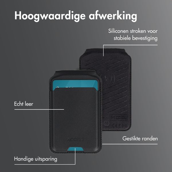 Accezz Magnetische Leren Wallet met standaard - Geschikt voor Apple Find My - Onyx Black