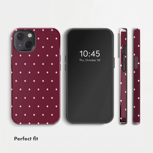 Selencia Vivid Back Cover Apple iPhone 13 - Happy Dots Burgundy