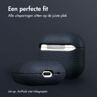Accezz Echt Leren Case AirPods 4  Donkerblauw